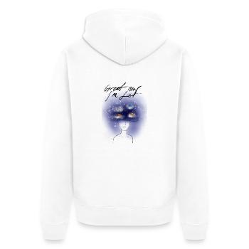 Lost in thought - Unisex Premium Organic Zip Hoodie - white - Back - Thijin (182cm)