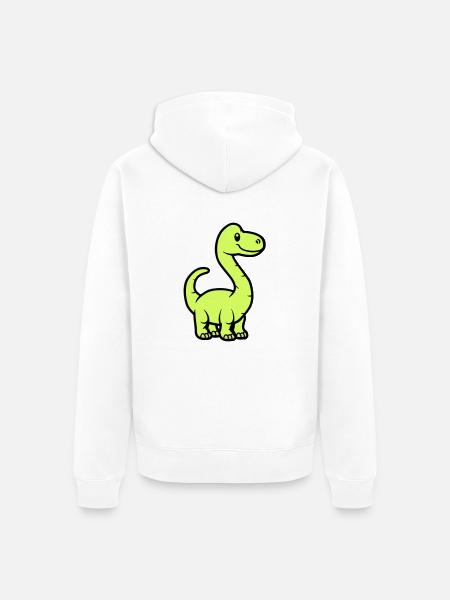 Dinosaur Brontosaurus Comic - Unisex Premium Organic Zip Hoodie - white