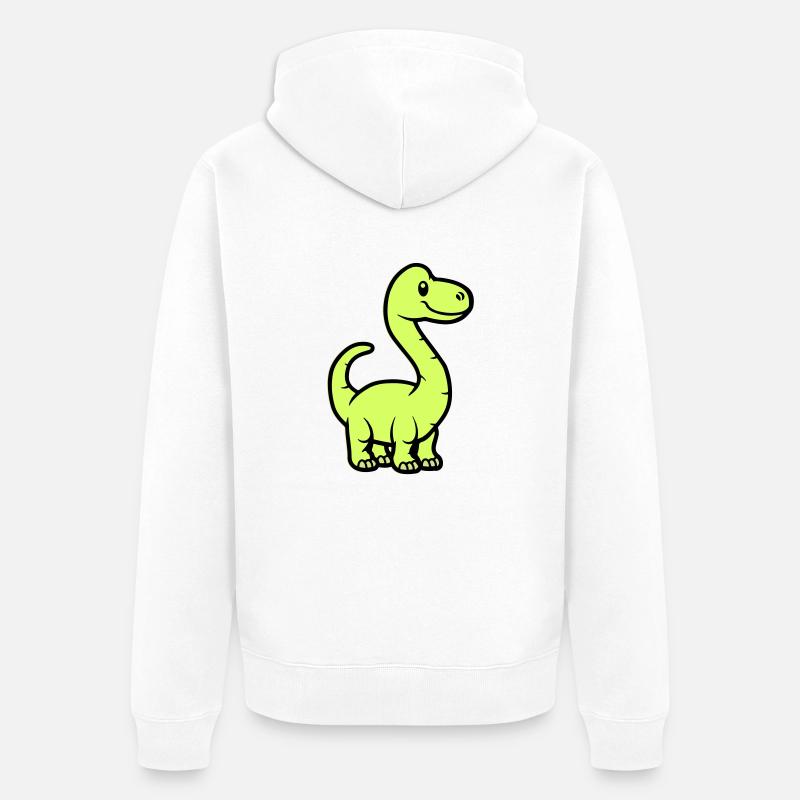 Dinosaurier Brontosaurus Comic - Unisex Premium Bio Zip Hoodie - Weiß