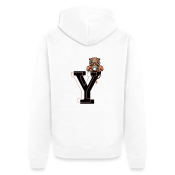 Brief und Tiger - Geschenkidee - Unisex Premium Bio Zip Hoodie - Weiß - Hinten - Thijin (182cm)