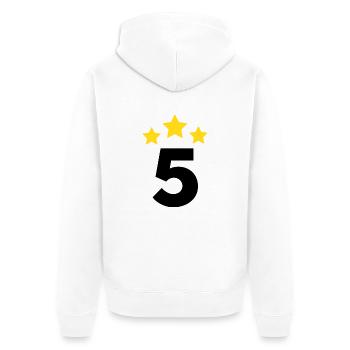 5 Year Star - 5th Anniversary Gift - Unisex Premium Organic Zip Hoodie - white - Back - Thijin (182cm)