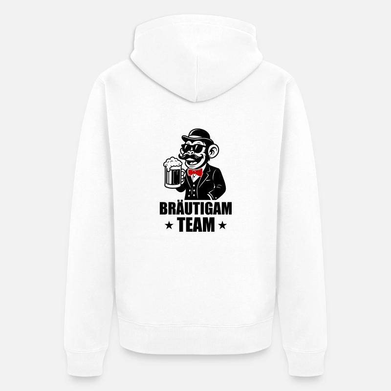 Équipe de marié Monkey - Veste à capuche bio Premium Unisexe - blanc