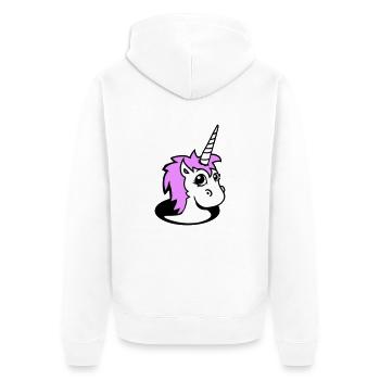 Unicorn Girl Pretty Bottom Hole Cartoon Cute Girl - Unisex Premium Organic Zip Hoodie - white - Back - Thijin (182cm)