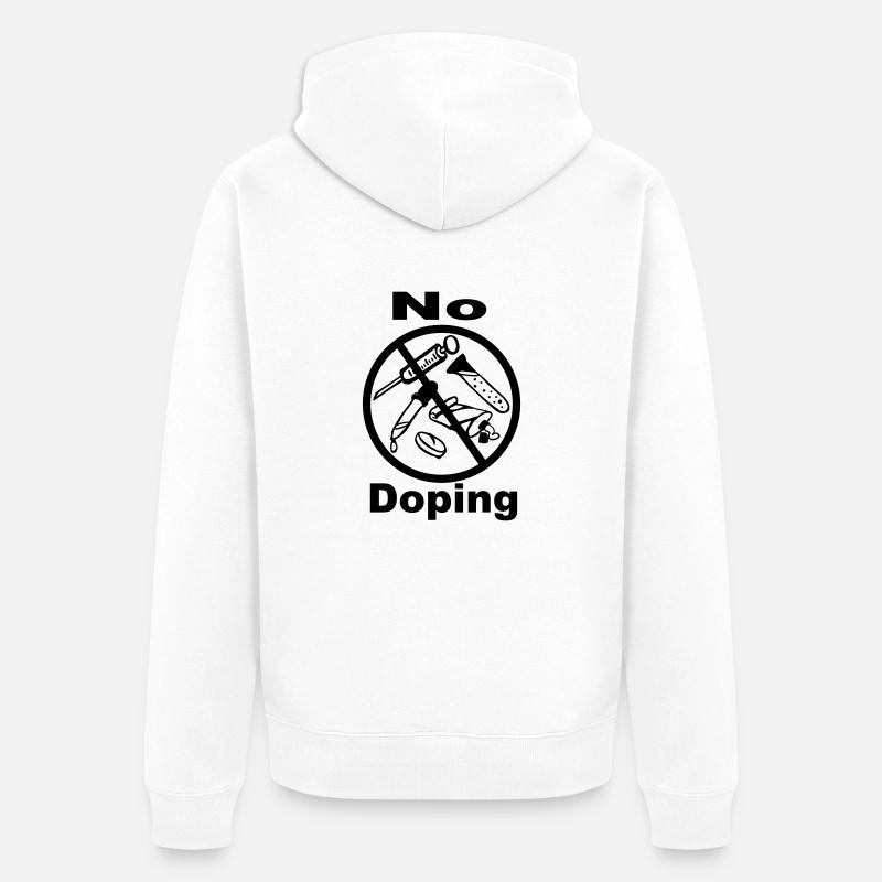 Pas de dopage - 1farb - Veste à capuche bio Premium Unisexe - blanc