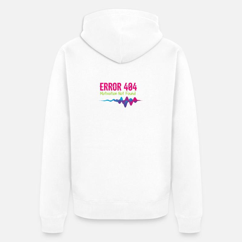 Erreur 404 Motivation non trouvée - Veste à capuche bio Premium Unisexe - blanc