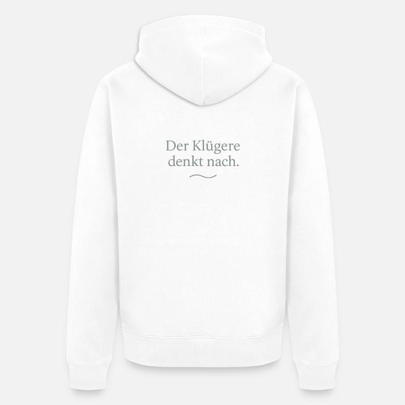 Plus on pense intelligemment - Veste à capuche bio Premium Unisexe - blanc