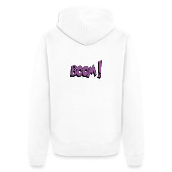 Boom - Unisex Premium Bio Zip Hoodie - Weiß - Hinten - Thijin (182cm)