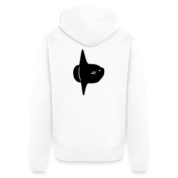Mondfisch - Mola Mola - Unisex Premium Bio Zip Hoodie - Weiß - Hinten - Thijin (182cm)