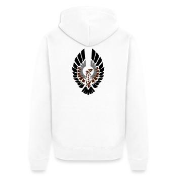 Hawk Tribal - Unisex Premium Organic Zip Hoodie - white - Back - Thijin (182cm)