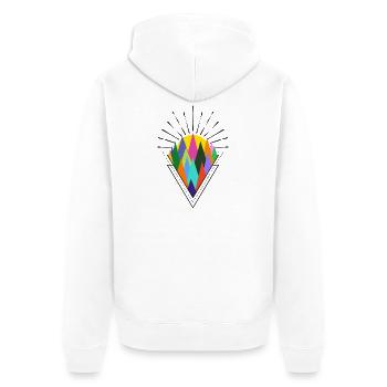 Sonnenaufgang Natur - Unisex Premium Bio Zip Hoodie - Weiß - Hinten - Thijin (182cm)