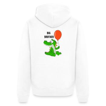 Big Brother Cute Animal - Unisex Premium Organic Zip Hoodie - white - Back - Thijin (182cm)