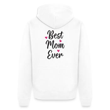 Beste Mutter aller Zeiten - Unisex Premium Bio Zip Hoodie - Weiß - Hinten - Thijin (182cm)