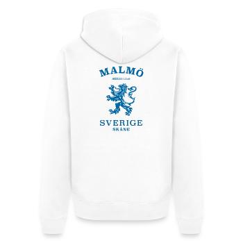 MALMÖ Sverige Schweden - Unisex Premium Bio Zip Hoodie - Weiß - Hinten - Thijin (182cm)