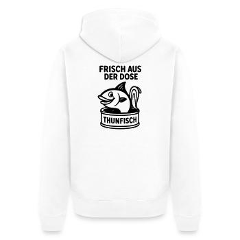 Tuna Can - Unisex Premium Organic Zip Hoodie - white - Back - Thijin (182cm)
