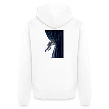 Derrière l’univers – Le rideau cosmique - Veste à capuche bio Premium Unisexe - blanc - Dos - Thijin (182cm)