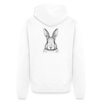 Rabbit Bunny - Unisex Premium Organic Zip Hoodie - white - Back - Thijin (182cm)
