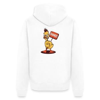 Angry Duck Punk Orange - Unisex Premium Organic Zip Hoodie - white - Back - Thijin (182cm)