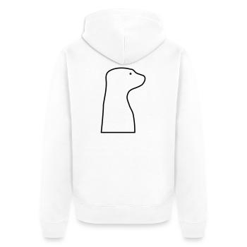 Meerkat - Unisex Premium Organic Zip Hoodie - white - Back - Thijin (182cm)