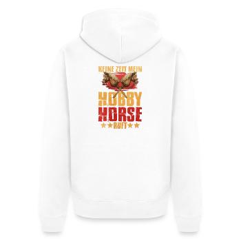Déclaration du cheval de loisir Double Horse Heads - Veste à capuche bio Premium Unisexe - blanc - Dos - Thijin (182cm)