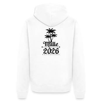 Malle 2026 - Veste à capuche bio Premium Unisexe - blanc - Dos - Thijin (182cm)