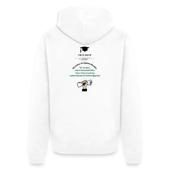 Schulabschluss Design 2026 - Unisex Premium Bio Zip Hoodie - Weiß - Hinten - Thijin (182cm)