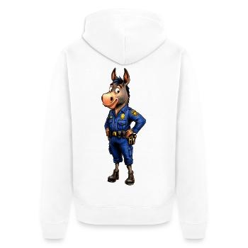 Âne policier - Veste à capuche bio Premium Unisexe - blanc - Dos - Thijin (182cm)