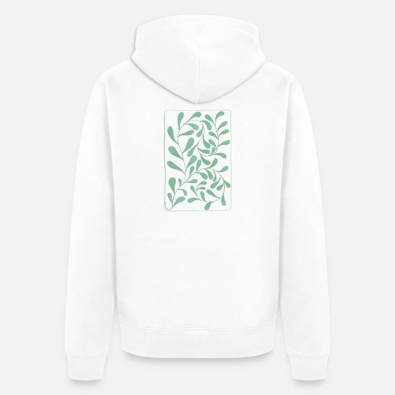 Feuilles d’eucalyptus - Veste à capuche bio Premium Unisexe - blanc