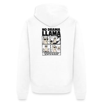 Lama Horror Comic Nacht Grusel Design - Unisex Premium Bio Zip Hoodie - Weiß - Hinten - Thijin (182cm)
