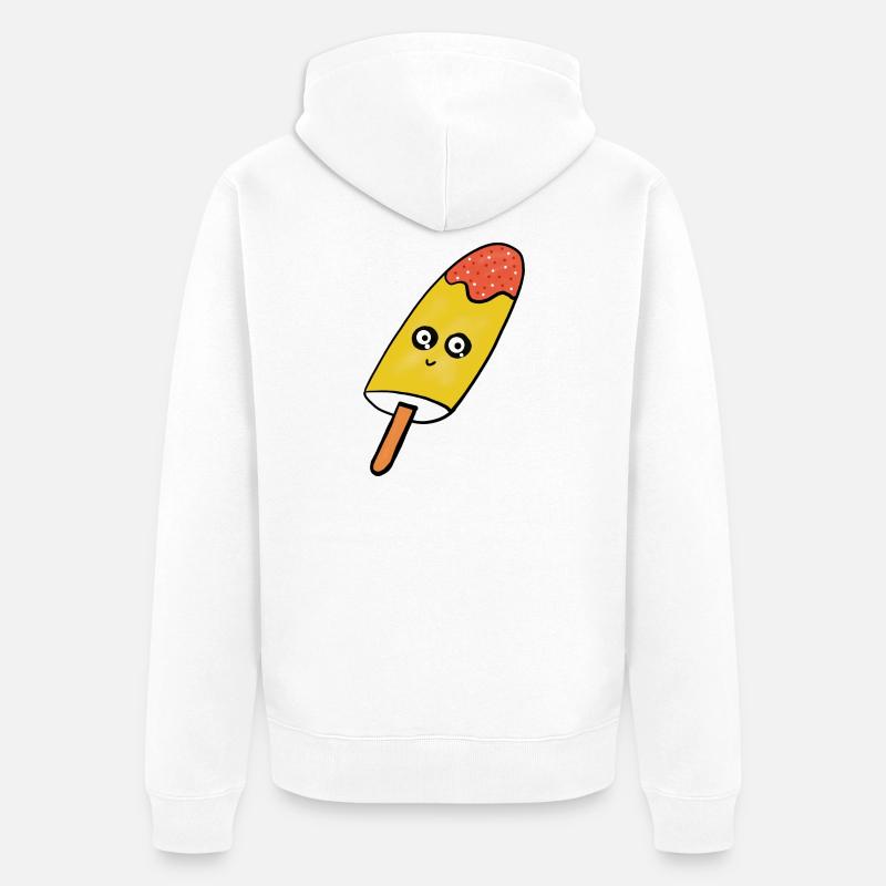 Kawaii  Eis Eiskrem Kinder lustig - Veste à capuche bio Premium Unisexe - blanc