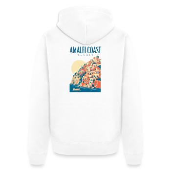 Amalfi Coast Summer Italy Vacation Travel Design - Unisex Premium Bio Zip Hoodie - Weiß - Hinten - Thijin (182cm)