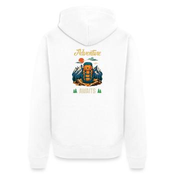 Randonnée. Une aventure en plein air vous attend - Veste à capuche bio Premium Unisexe - blanc - Dos - Thijin (182cm)