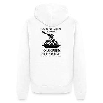 Spaghetti Pasta Kohlenhydrate Italienisch Essen - Unisex Premium Bio Zip Hoodie - Weiß - Hinten - Thijin (182cm)