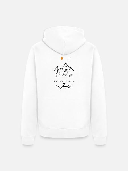 Berge - Frischluft Junky - Unisex Premium Bio Zip Hoodie - Weiß