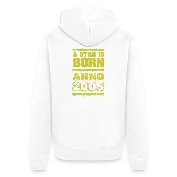 2005 - Unisex Premium Bio Zip Hoodie - Weiß - Hinten - Thijin (182cm)