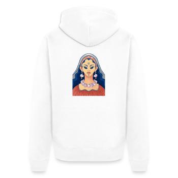 Hexe mit menschlichen Ohrringen und Halskette - Unisex Premium Bio Zip Hoodie - Weiß - Hinten - Thijin (182cm)