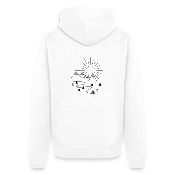 Cycling - Unisex Premium Organic Zip Hoodie - white - Back - Thijin (182cm)