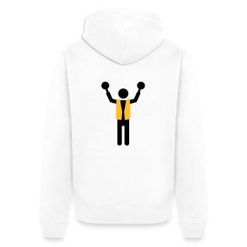 fluglotse - Unisex Premium Bio Zip Hoodie - Weiß - Hinten - Thijin (182cm)