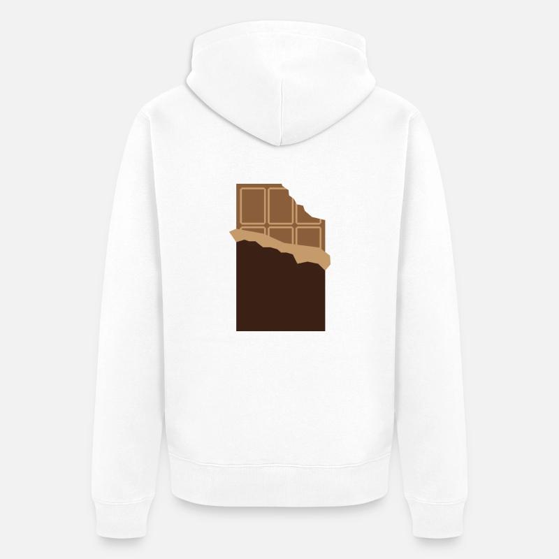 Une barre de chocolat - Veste à capuche bio Premium Unisexe - blanc