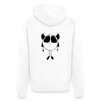 Kleines Monster - gezeichnet - Unisex Premium Bio Zip Hoodie - Weiß - Hinten - Thijin (182cm)