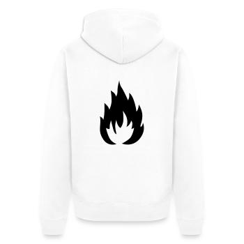 Flamme - Unisex Premium Bio Zip Hoodie - Weiß - Hinten - Thijin (182cm)