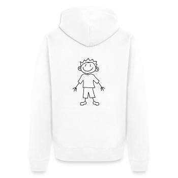 gemalt kind kritzel comic cartoon junge mann cool - Unisex Premium Bio Zip Hoodie - Weiß - Hinten - Thijin (182cm)