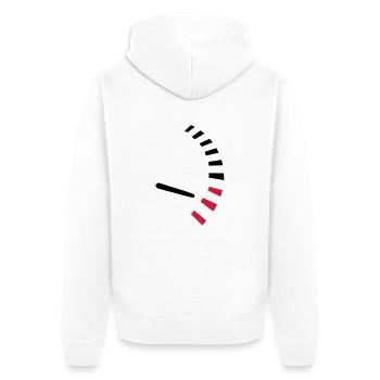 Tacho - Unisex Premium Bio Zip Hoodie - Weiß - Hinten - Thijin (182cm)