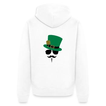 Go Green Moustache - Veste à capuche bio Premium Unisexe - blanc - Dos - Thijin (182cm)