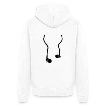 Headphones - Unisex Premium Organic Zip Hoodie - white - Back - Thijin (182cm)