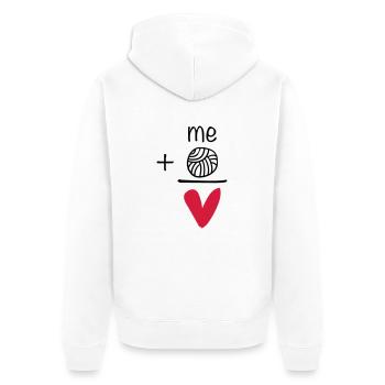 Me + Volleyball = Love M - Unisex Premium Bio Zip Hoodie - Weiß - Hinten - Thijin (182cm)