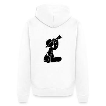 Photographer with camera - Unisex Premium Organic Zip Hoodie - white - Back - Thijin (182cm)