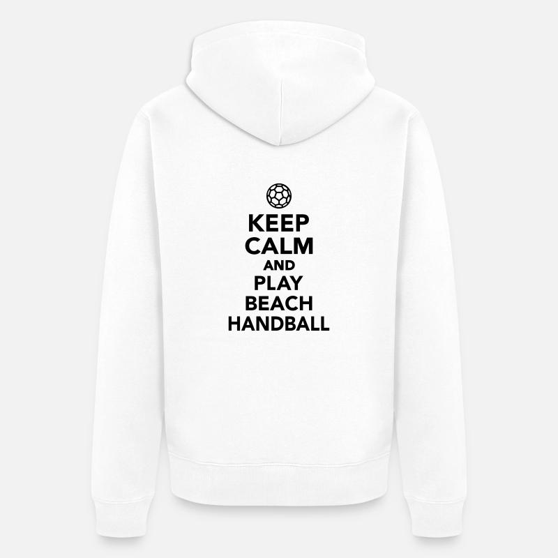 Beachhandball - Unisex Premium Bio Zip Hoodie - Weiß