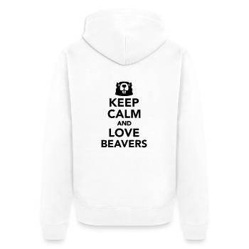 Biber - Unisex Premium Bio Zip Hoodie - Weiß - Hinten - Thijin (182cm)