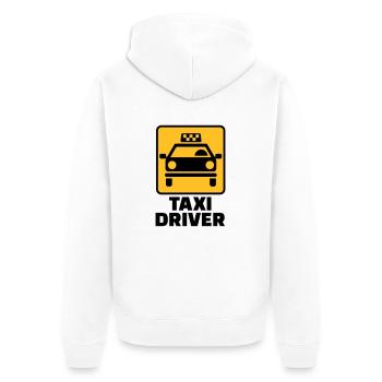 Taxifahrer - Unisex Premium Bio Zip Hoodie - Weiß - Hinten - Thijin (182cm)
