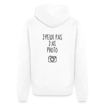 Photographer Photo Fotograf Photographe - Unisex Premium Organic Zip Hoodie - white - Back - Thijin (182cm)